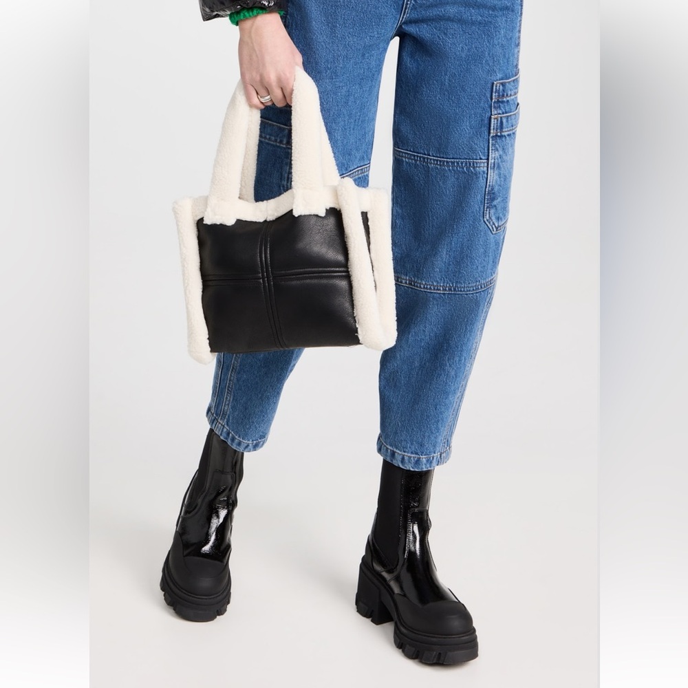 STAND STUDIO Liz Small Quilted Furry Tote Bag